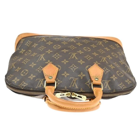 LOUIS VUITTON LV Logo Alma Hand Bag Monogram Leather Brown France M51130 82EE740 - Picture 5 of 16
